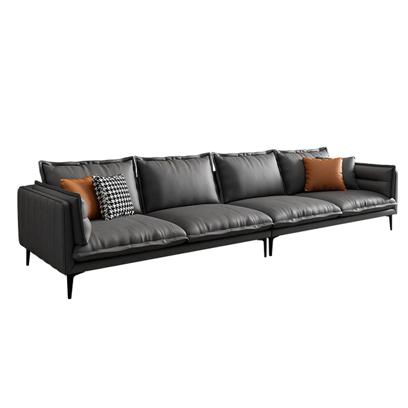 28.74 "H Moderne Kissen -Oberarm -Sofa mit Kissen zurück für Wohnzimmer, braun
