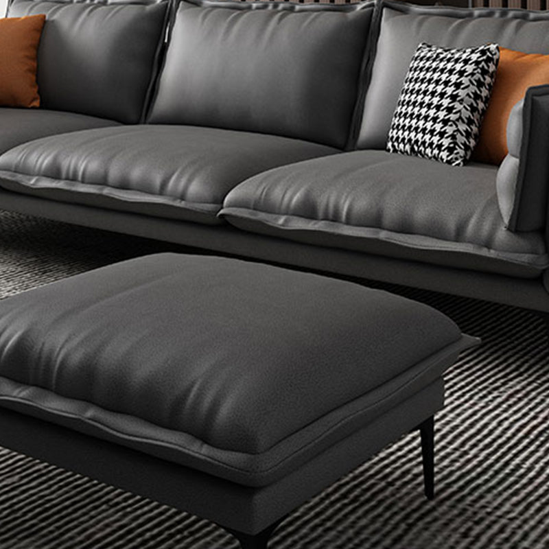 28.74 "H Moderne Kissen -Oberarm -Sofa mit Kissen zurück für Wohnzimmer, braun