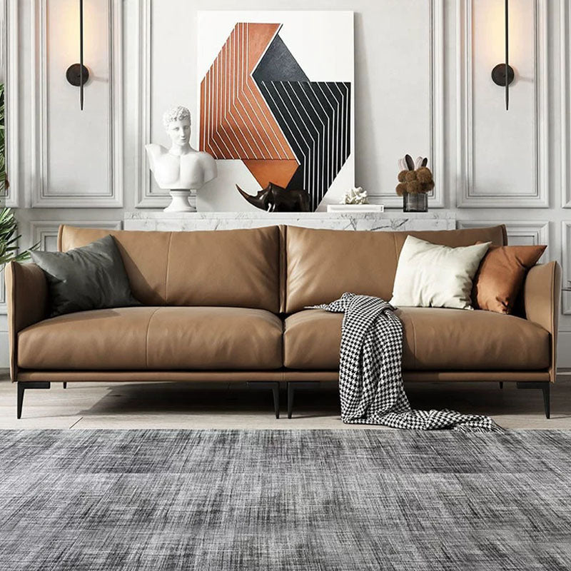 Holzleder-/Kuhläden -braunes rechteckiges Sofa mit Latexpolsterung