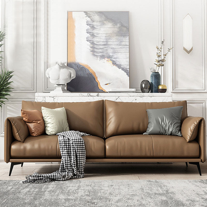 Holzleder-/Kuhläden -braunes rechteckiges Sofa mit Latexpolsterung
