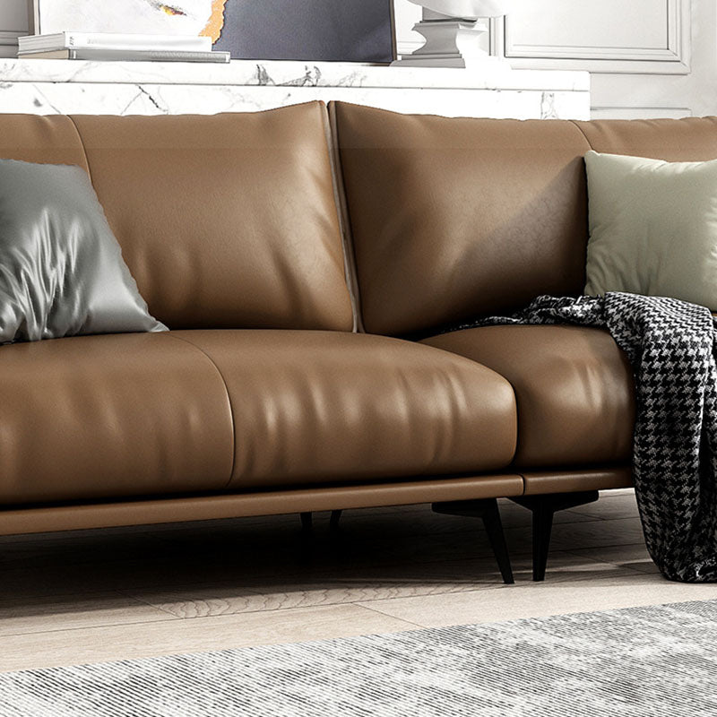 Holzleder-/Kuhläden -braunes rechteckiges Sofa mit Latexpolsterung