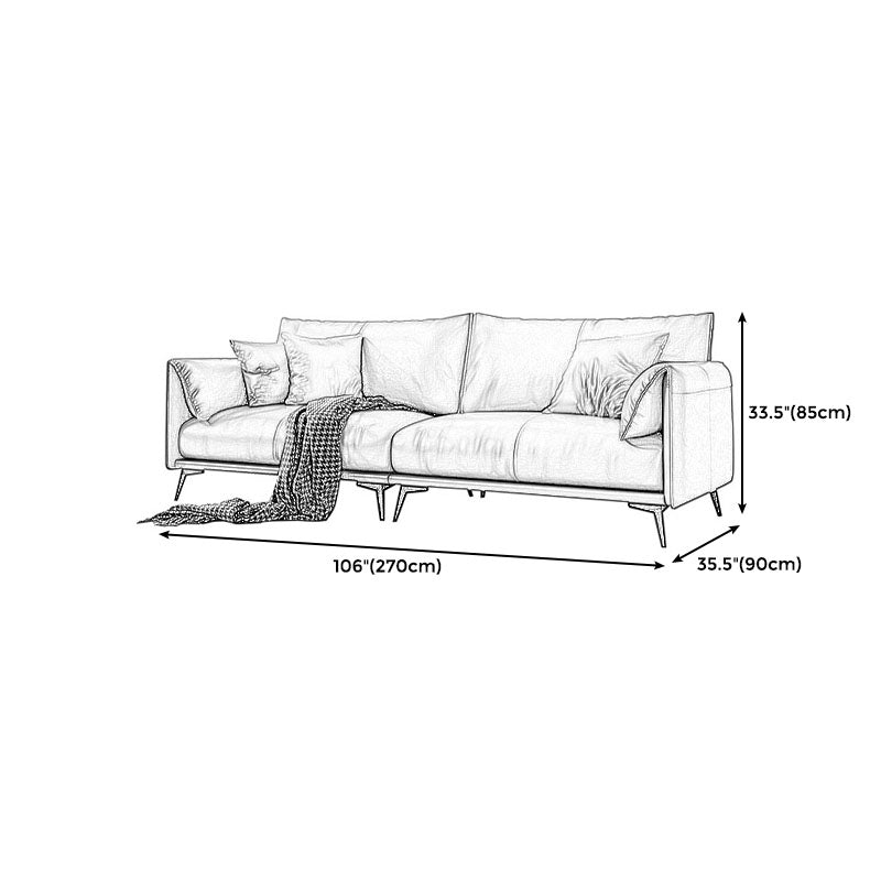 Holzleder-/Kuhläden -braunes rechteckiges Sofa mit Latexpolsterung