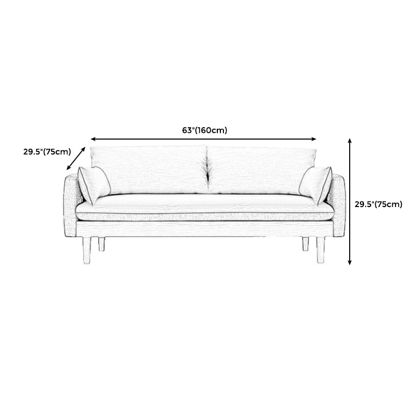 Coton Cotton Coton Coton Haut SOFA 29.53 "High Loose Back Coverred Sofa