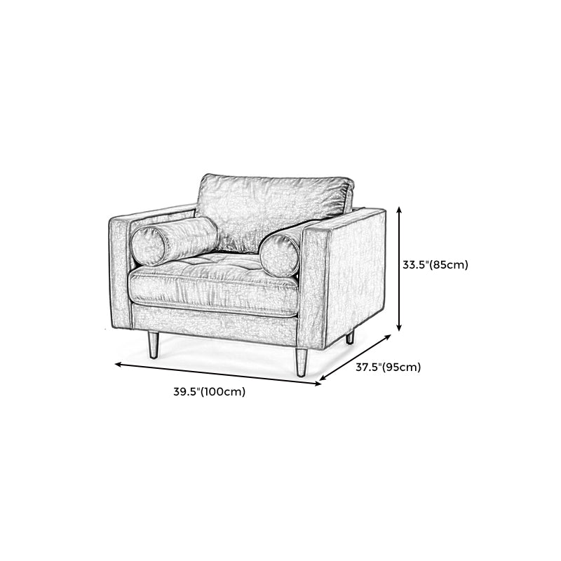 33,85 "H divano a braccio quadrato in lino/velluto/in pelle moderni con cuscini di padri