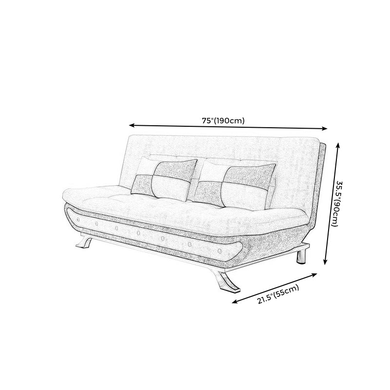 74.80 "W √ó 35.43" d √ó 35.43 "H Keks Back -Leinen -Armless -Sofa mit faltbarem