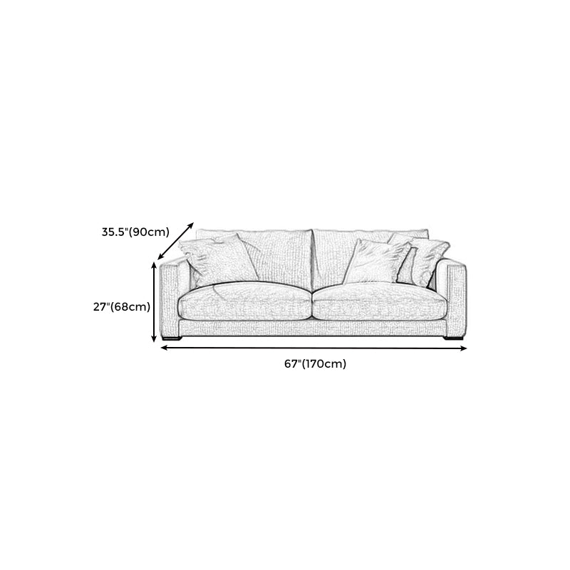 Modern Fabric Standard Sofa Square Arm Cushions Sofa for Living Room