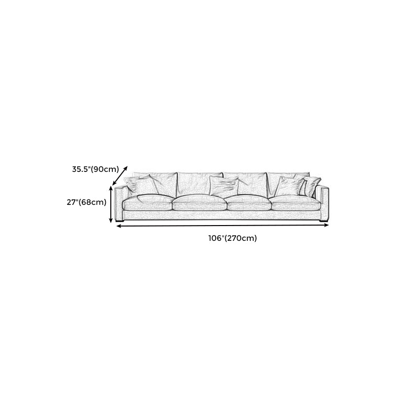 Modern Fabric Standard Sofa Square Arm Cushions Sofa for Living Room