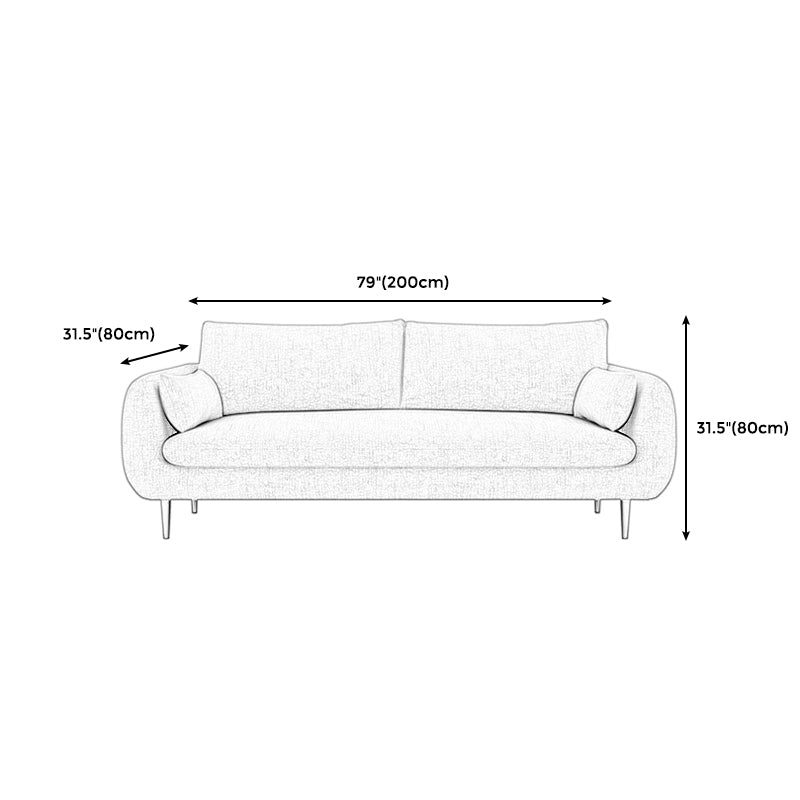 Contemporary Fabric Loose Back Sofa 31.5"High Pillow Top Arm Sofa for Apartment