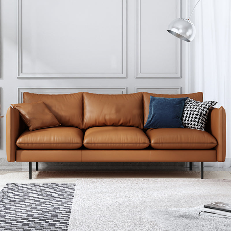 Modern Style Square Armrest Latex Cushions Fill The Grey/brown Sofa