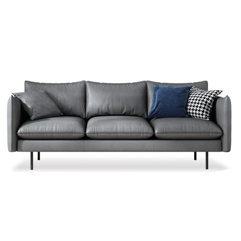 Modern Style Square Armrest Latex Cushions Fill The Grey/brown Sofa