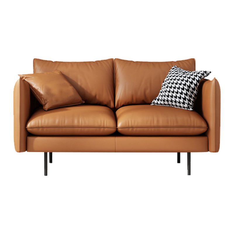 Modern Style Square Armrest Latex Cushions Fill The Grey/brown Sofa