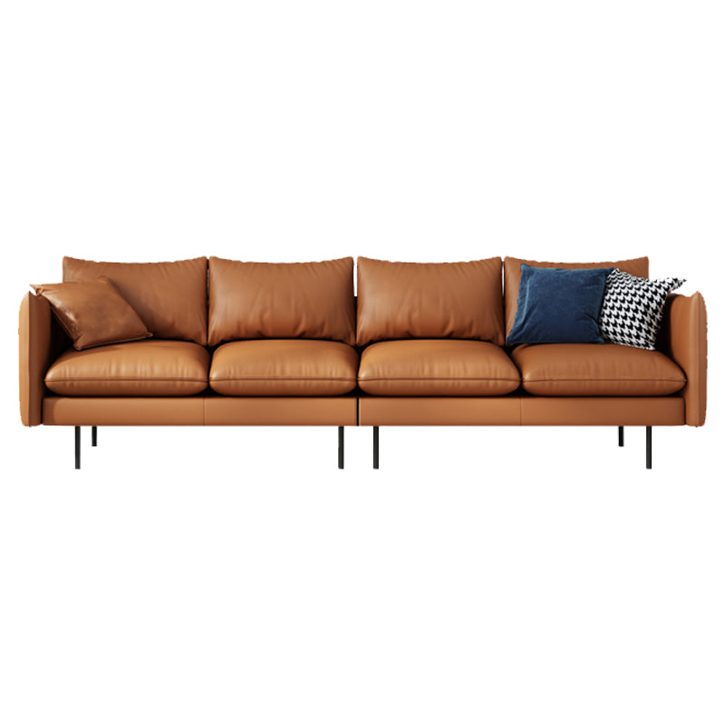 Modern Style Square Armrest Latex Cushions Fill The Grey/brown Sofa