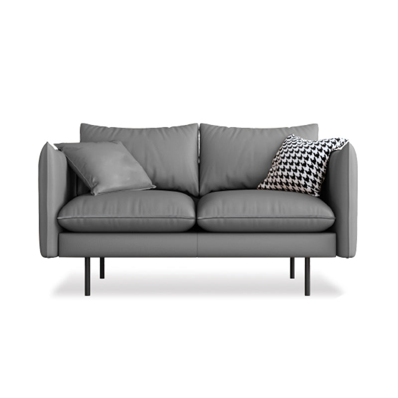 Modern Style Square Armrest Latex Cushions Fill The Grey/brown Sofa