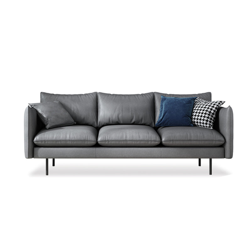 Modern Style Square Armrest Latex Cushions Fill The Grey/brown Sofa