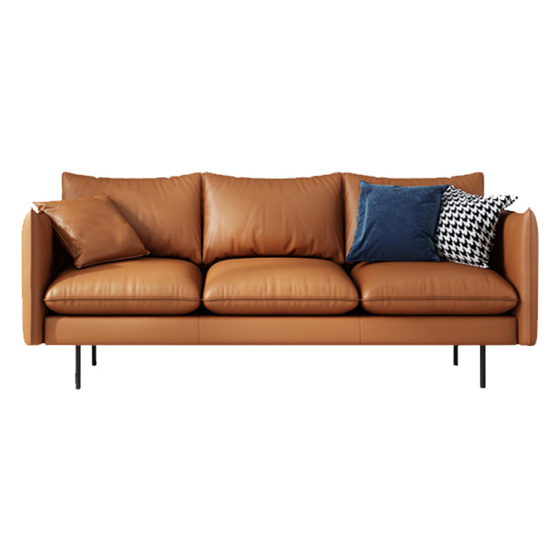 Modern Style Square Armrest Latex Cushions Fill The Grey/brown Sofa