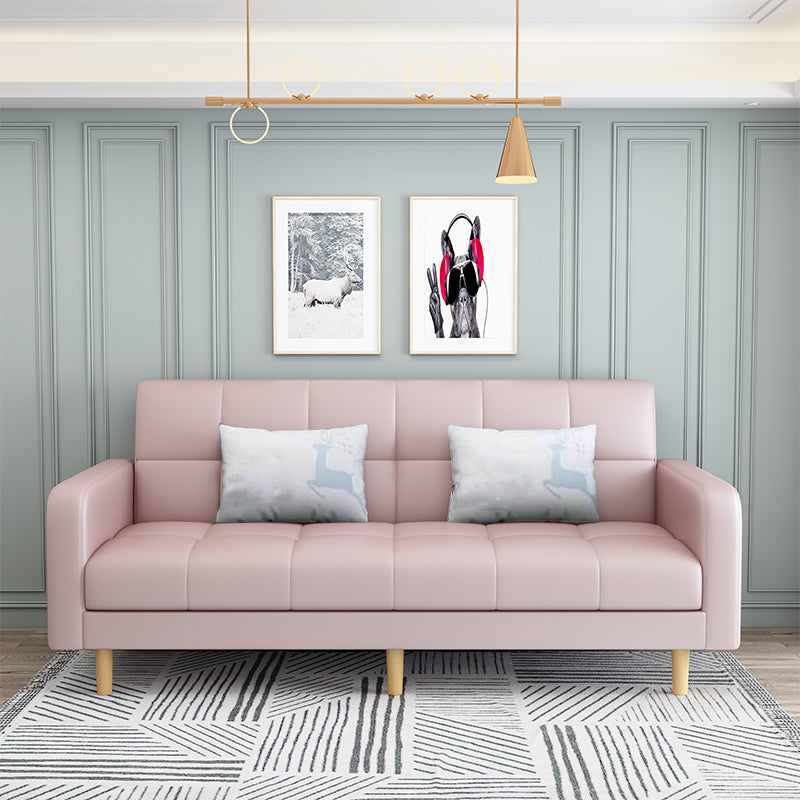 Convertible Biscuit Back Sofa Bed 32.28"High Square Arm Sofa for Apartment