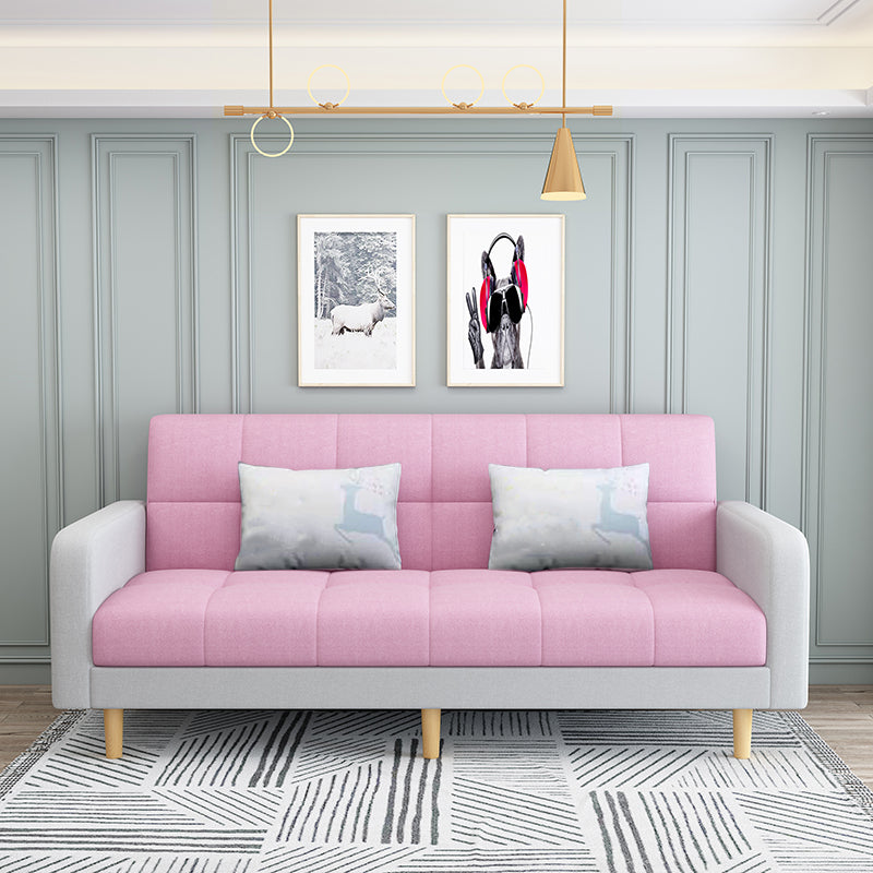 Convertible Biscuit Back Sofa Bed 32.28"High Square Arm Sofa for Apartment