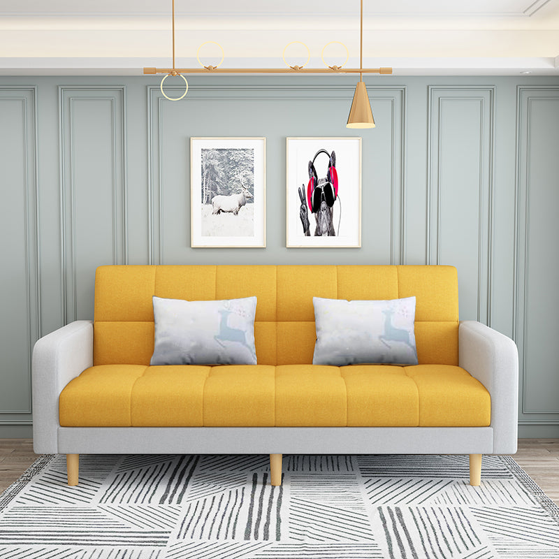 Convertible Biscuit Back Sofa Bed 32.28"High Square Arm Sofa for Apartment