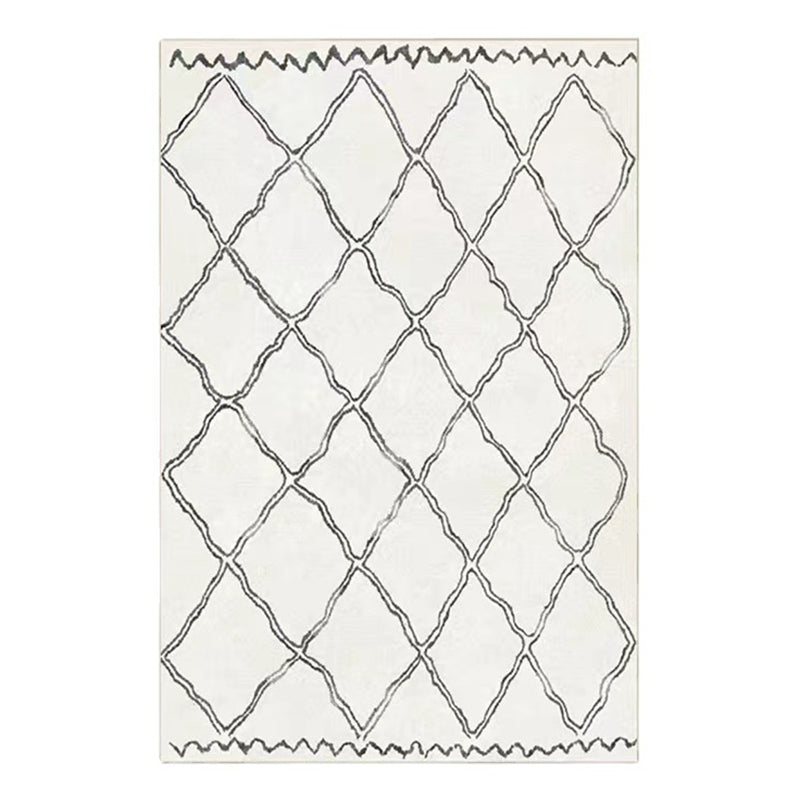 Beige roosterlijn binnen tapijt polyester gebied tapijt kleurbestendig voor woonkamer