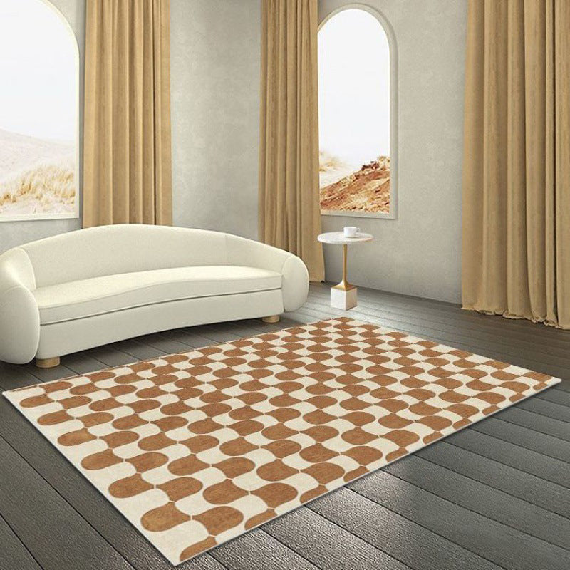 Modern Style Lattice Rug Synthetic Carpet Pet Friendly Stain Resistant Rug for Bedroom