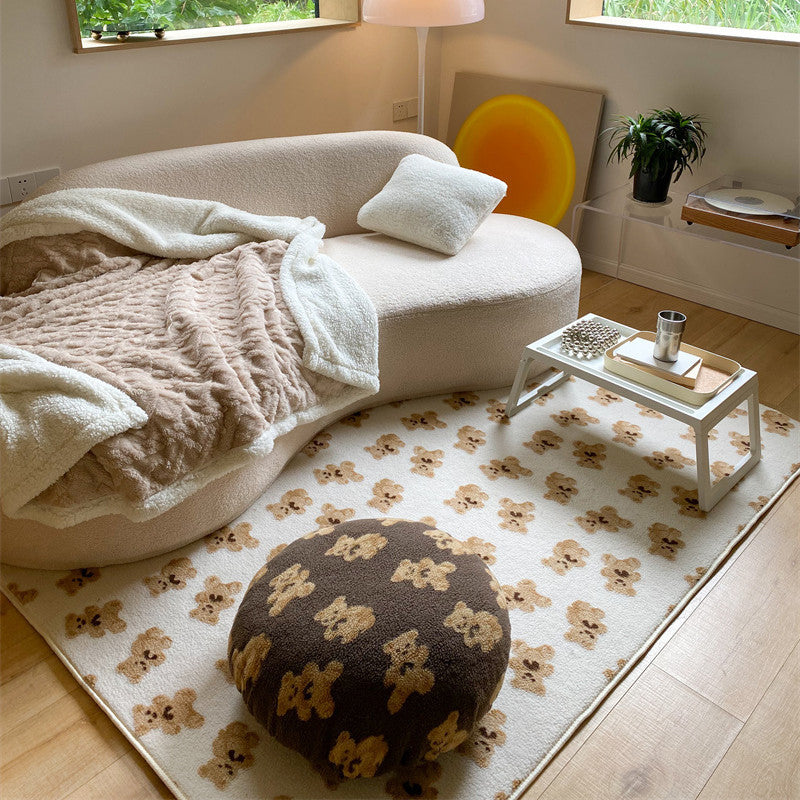 Lattice Rug Synthetic Carpet Pet Friendly Stain Resistant Rug for Bedroom