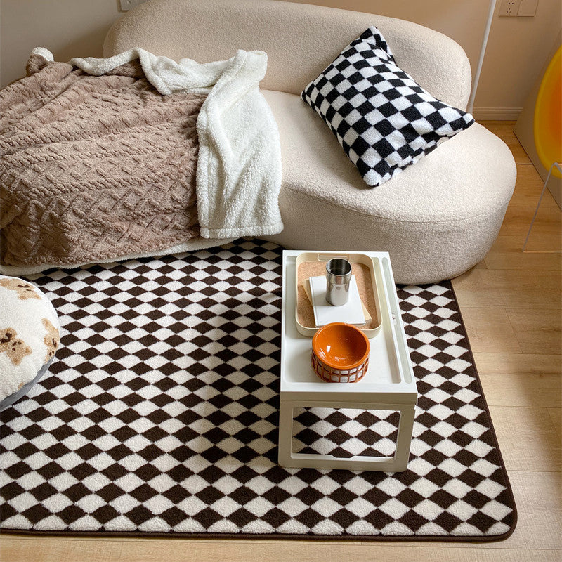 Lattice Rug Synthetic Carpet Pet Friendly Stain Resistant Rug for Bedroom