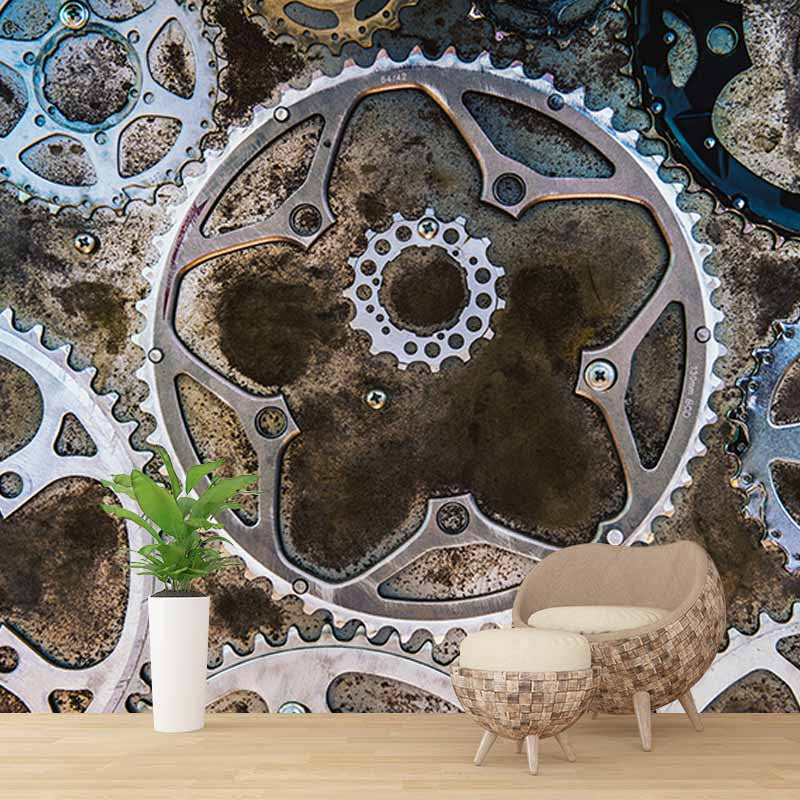 Environmental Wall Mural Wallpaper Gears Living Room Wall Mural