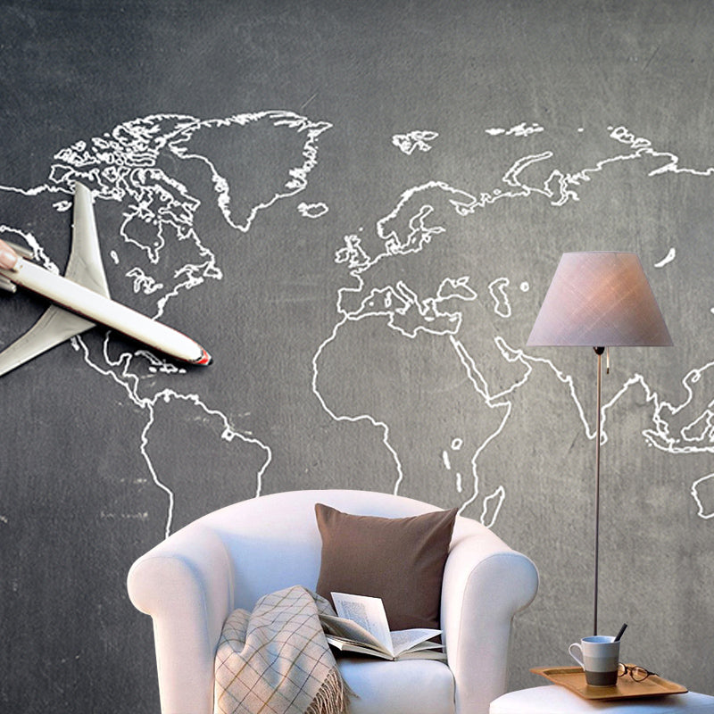 Environment Friendly Wall Mural Wallpaper Map Sitting Room Wall Mural