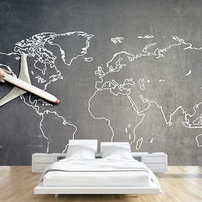 Environment Friendly Wall Mural Wallpaper Map Sitting Room Wall Mural