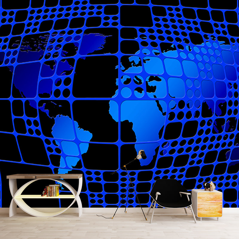 Decorative Wall Mural Wallpaper Map Illustration Sitting Room Wall Mural