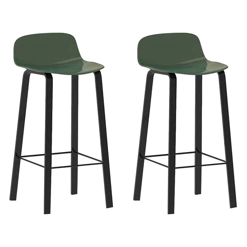 Nordic Indoor Simple Barstool Low Back Iron Tall Stool with Plastic Seat
