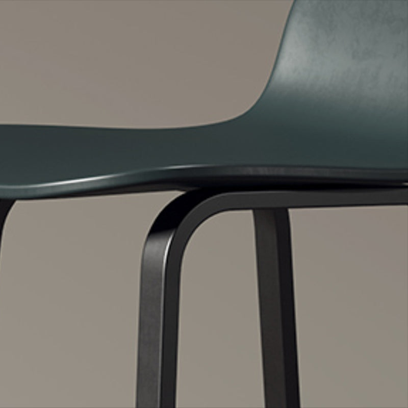 Nordic Indoor Simple Barstool Low Back Iron Tall Stool with Plastic Seat