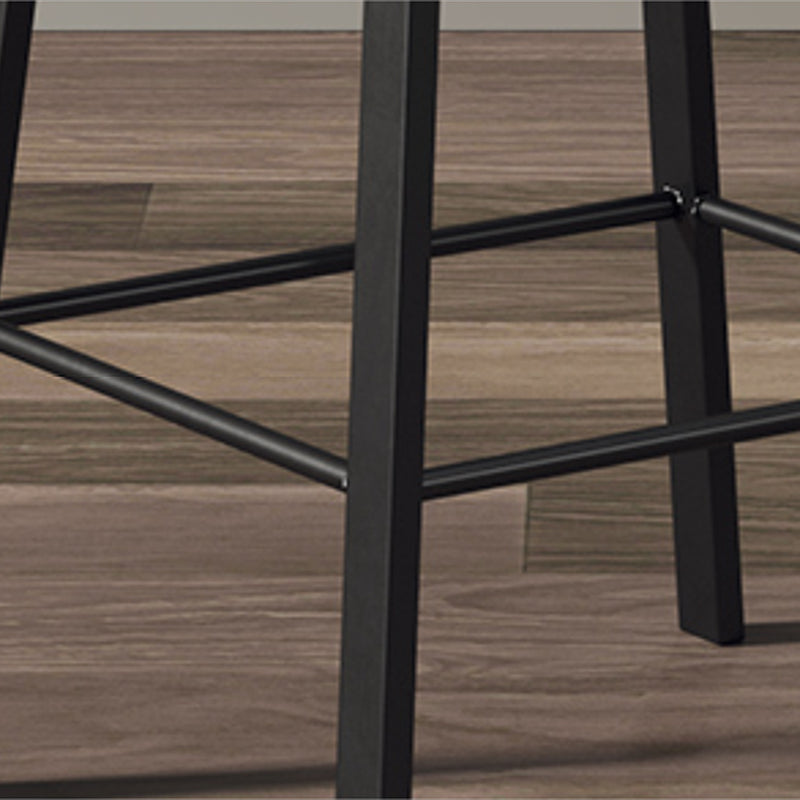 Nordic Indoor Simple Barstool Low Back Iron Tall Stool with Plastic Seat