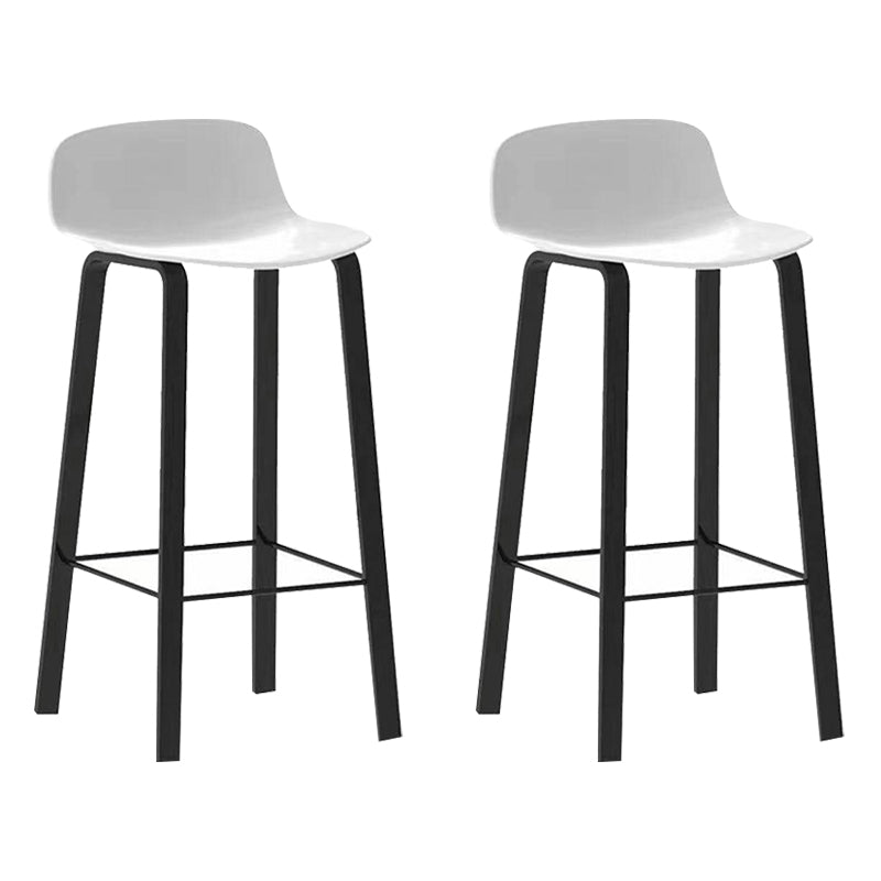 Nordic Indoor Simple Barstool Low Back Iron Tall Stool with Plastic Seat