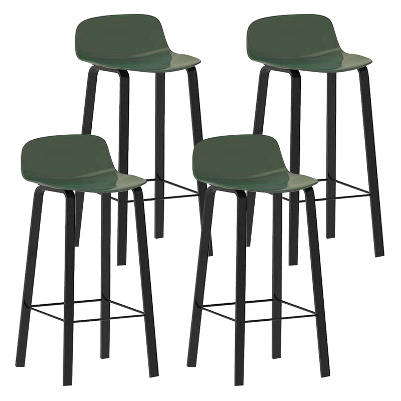 Nordic Indoor Simple Barstool Low Back Iron Tall Stool with Plastic Seat