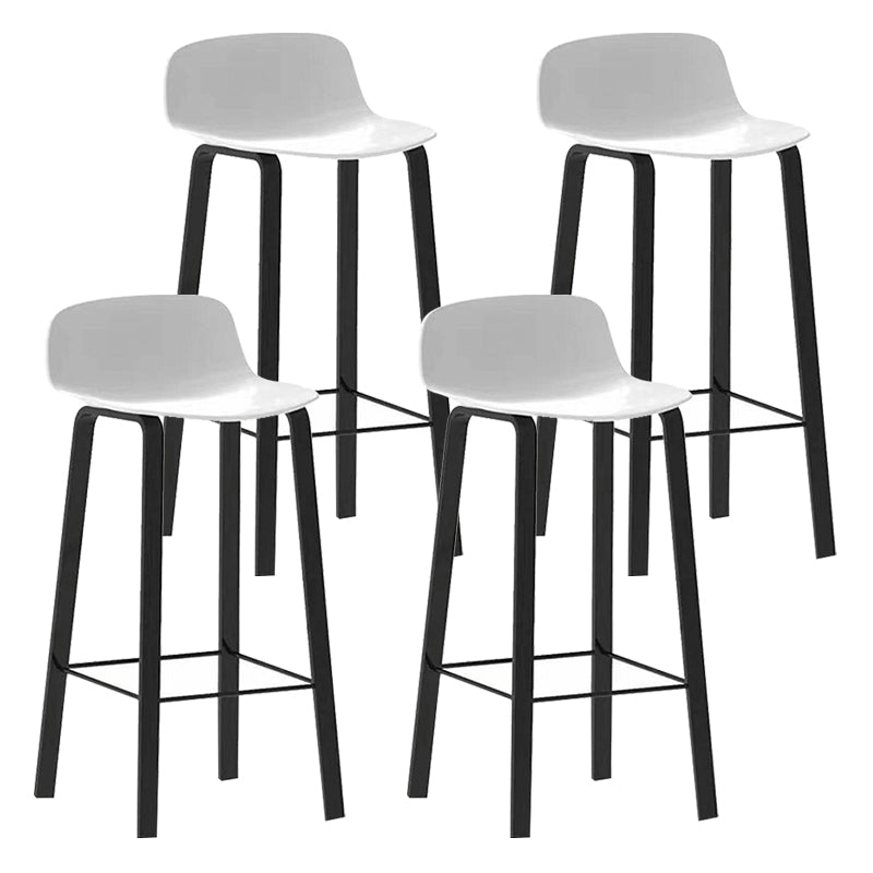 Nordic Indoor Simple Barstool Low Back Iron Tall Stool with Plastic Seat