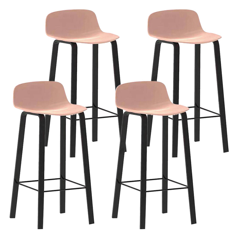 Nordic Indoor Simple Barstool Low Back Iron Tall Stool with Plastic Seat