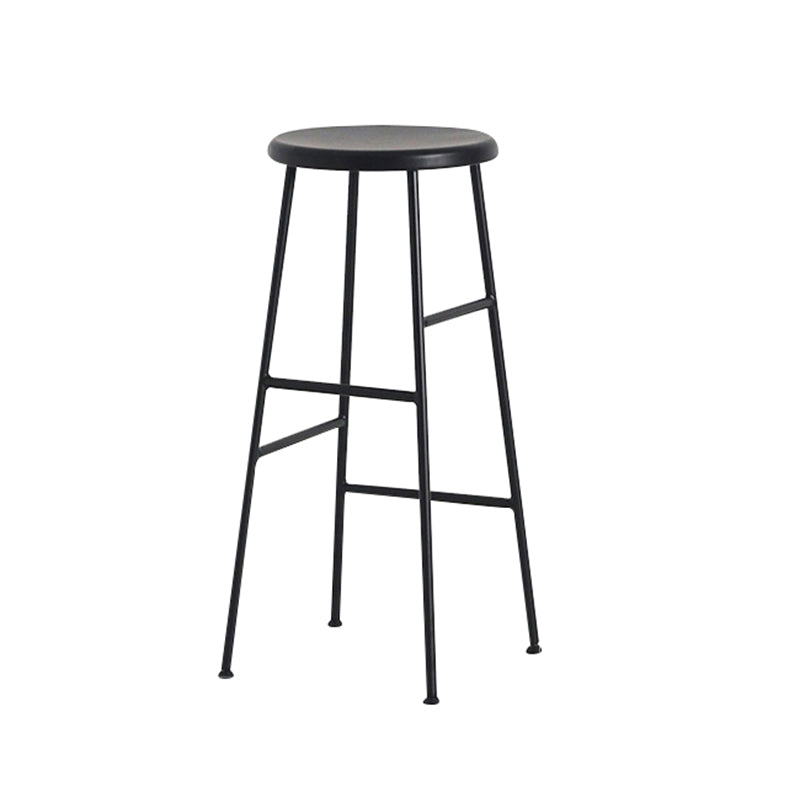 Industrial Iron Backless Barstool Simple Indoor Tall Stool with Square Seat 1 Piece