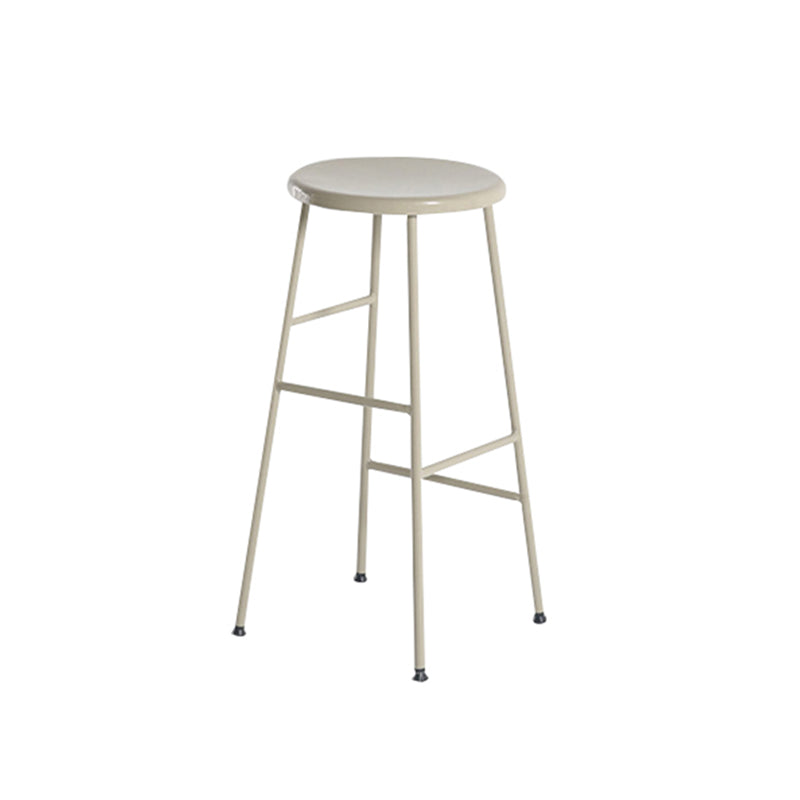Industrial Iron Backless Barstool Simple Indoor Tall Stool with Square Seat 1 Piece