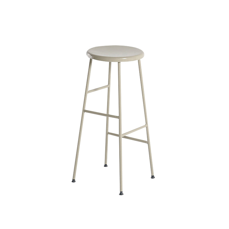 Industrial Iron Backless Barstool Simple Indoor Tall Stool with Square Seat 1 Piece