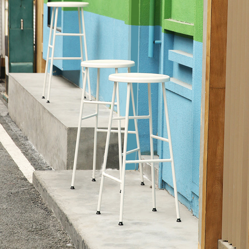Industrial Iron Backless Barstool Simple Indoor Tall Stool with Square Seat 1 Piece