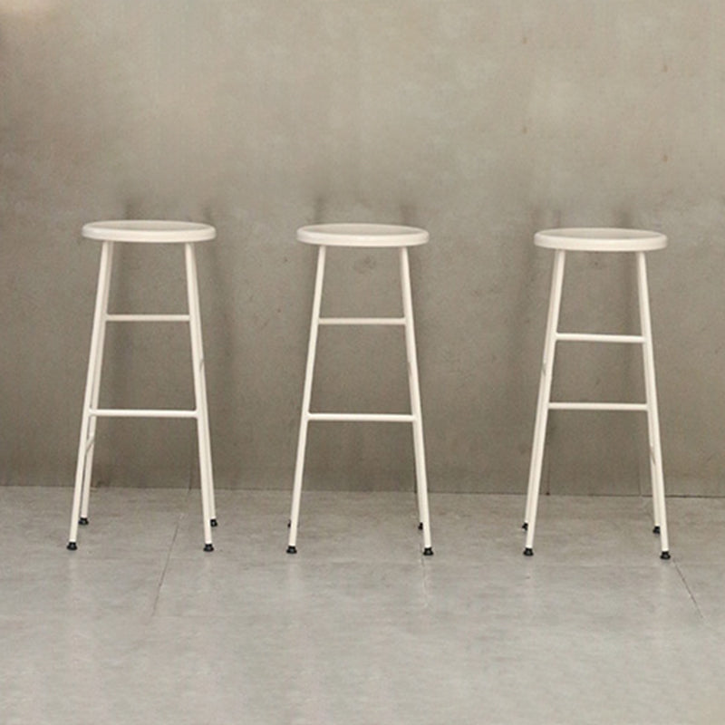 Industrial Iron Backless Barstool Simple Indoor Tall Stool with Square Seat 1 Piece