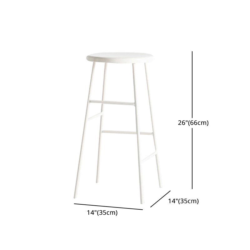 Industrial Iron Backless Barstool Simple Indoor Tall Stool with Square Seat 1 Piece