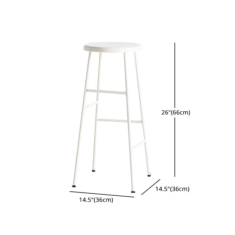 Industrial Iron Backless Barstool Simple Indoor Tall Stool with Square Seat 1 Piece