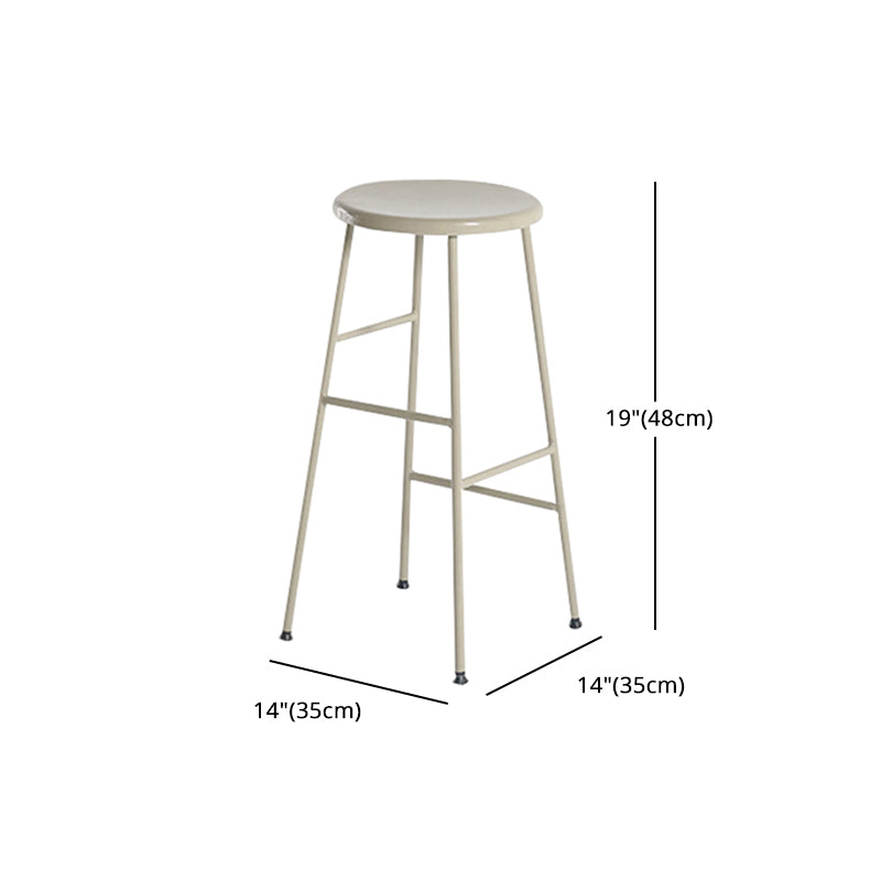 Industrial Iron Backless Barstool Simple Indoor Tall Stool with Square Seat 1 Piece