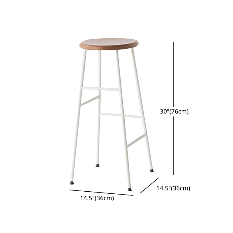 Industrial Iron Backless Barstool Simple Indoor Tall Stool with Square Seat 1 Piece