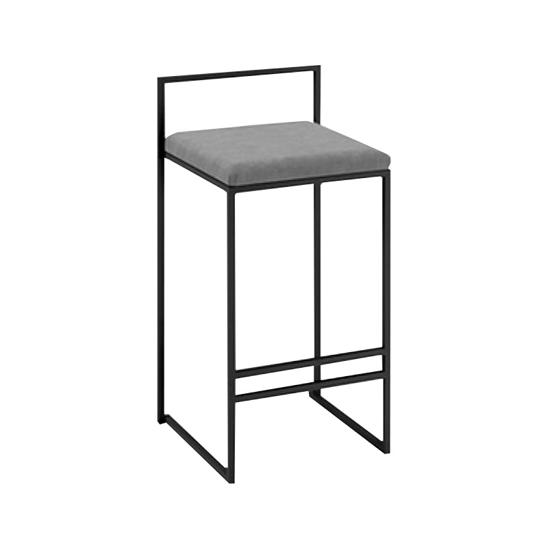 Nordic Steel Low Back Barstool Simple Indoor Tall Stool with Upholstered