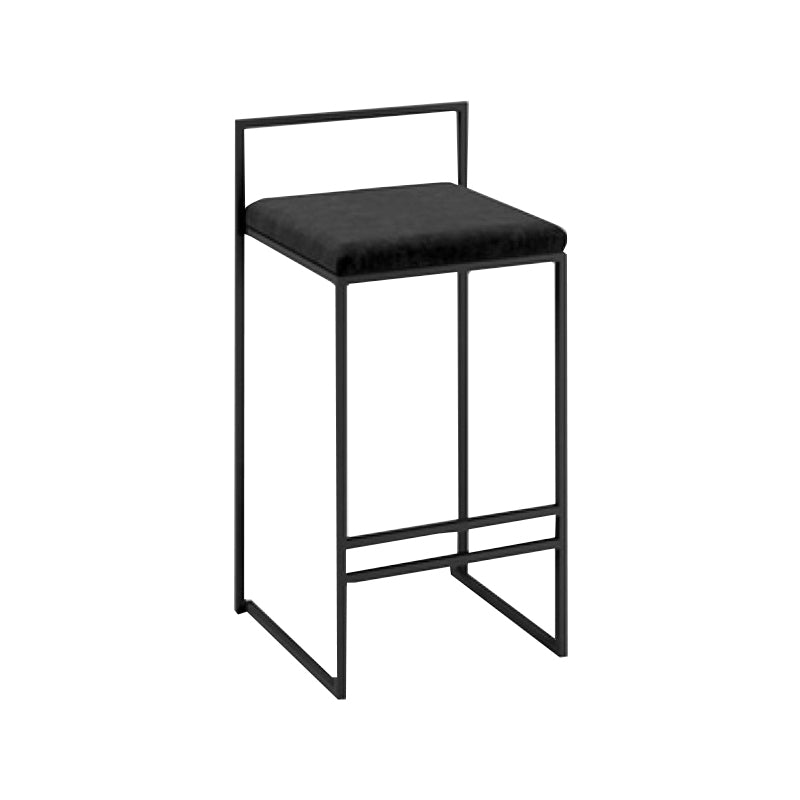 Nordic Steel Low Back Barstool Simple Indoor Tall Stool with Upholstered