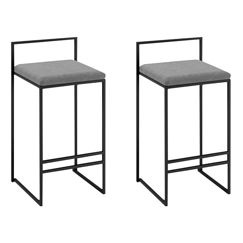 Nordic Steel Low Back Barstool Simple Indoor Tall Stool with Upholstered