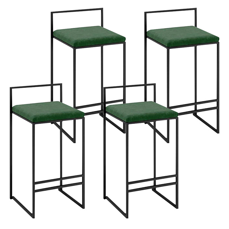 Nordic Steel Low Back Barstool Simple Indoor Tall Stool with Upholstered